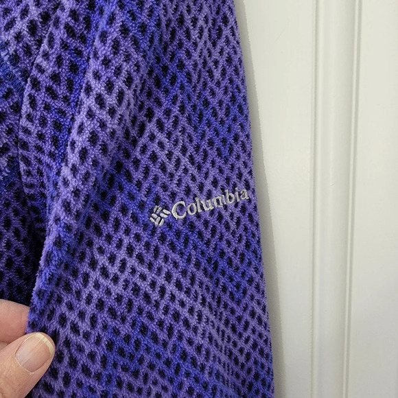 Columbia 1/4 Zip Pullover Purple Chevron Fleece Soft Cozy Colorful Women's M - Picture 5 of 9